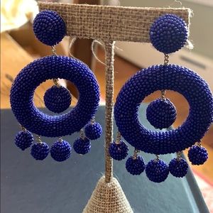 Suzanna Dai beaded drop earrings cobalt